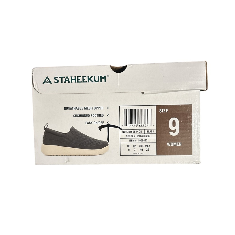 Staheekum Women's Black Quilted Slip-On Shoes - Size 9